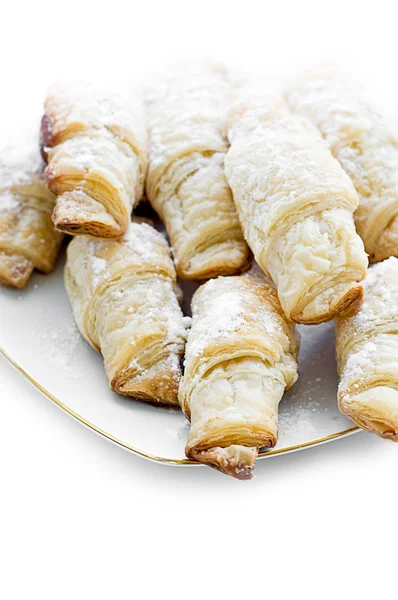 stock image Small croissants with sugar powder