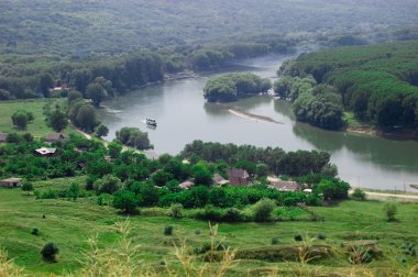 Dniester river landscape clipart