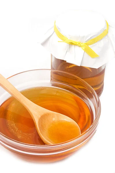 Мед в тарелке — стоковое фото