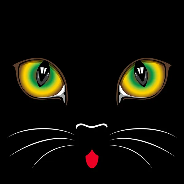黑猫的眼睛 — 图库矢量图片
