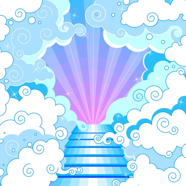 Escalier vers le ciel — Image vectorielle