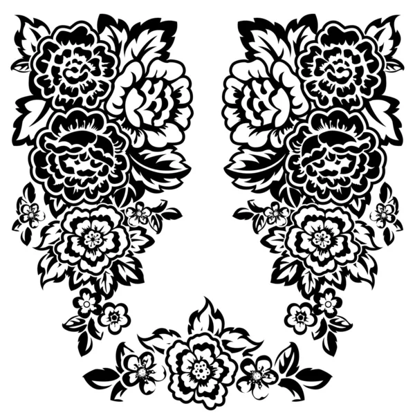 Bw floral — Image vectorielle