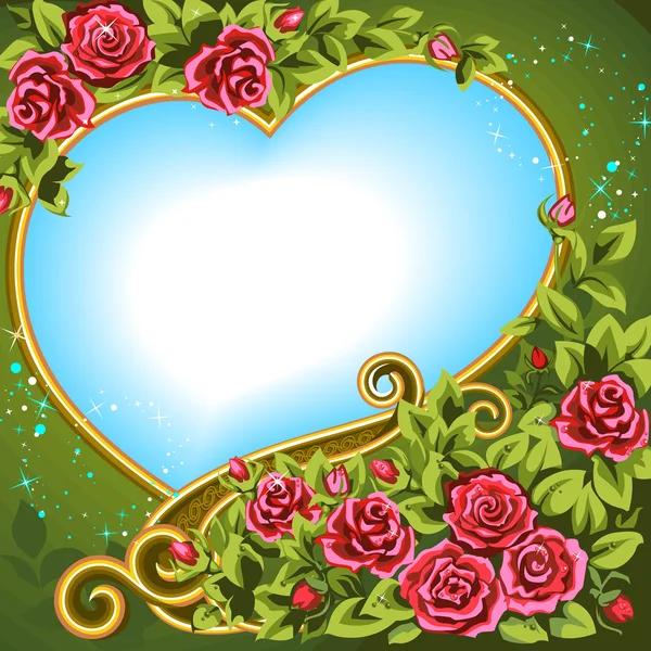 Heart & rose — стоковый вектор