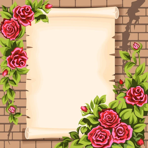 Scrol τριαντάφυλλα — Διανυσματικό Αρχείο