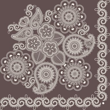 Mehndi flowers 4 clipart