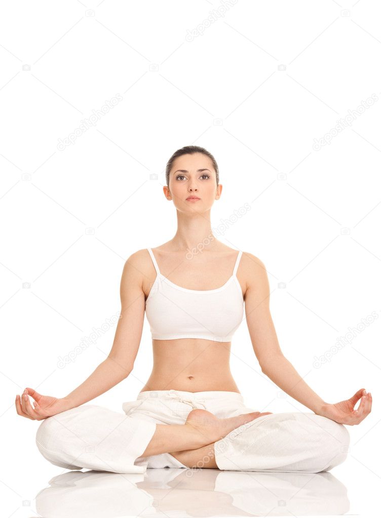 Yoga, woman in lotus position