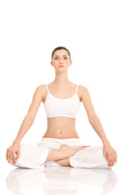 Woman meditating clipart