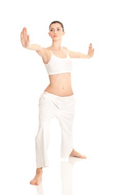 Woman doing yoga exercise clipart