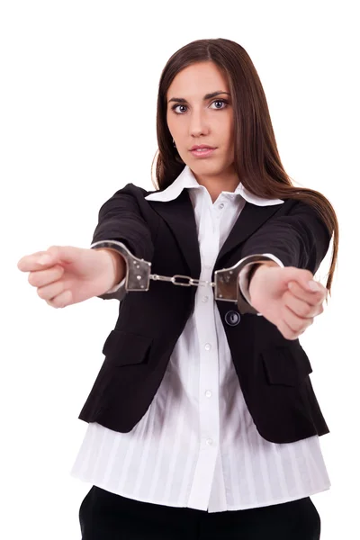 Арестованная деловая женщина — стоковое фото
