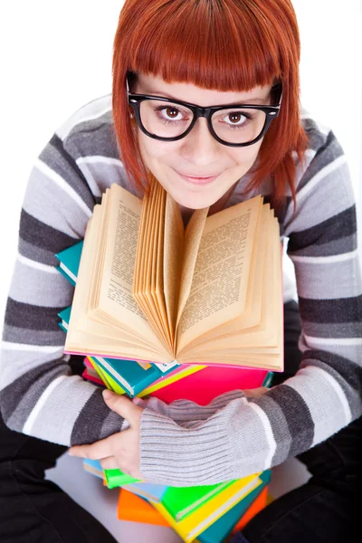 Nastolatka dziewczyny i książki — Zdjęcie stockowe