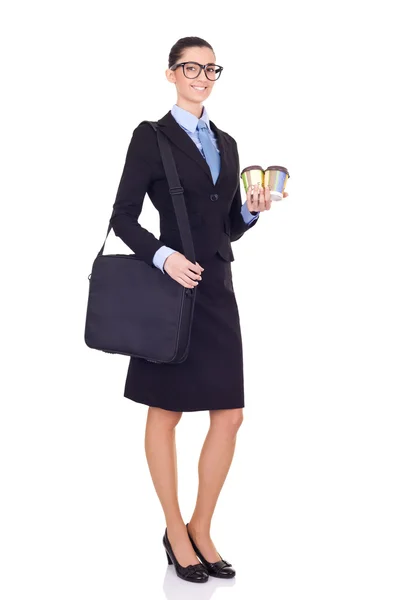Affärskvinna går på möte — Stockfoto
