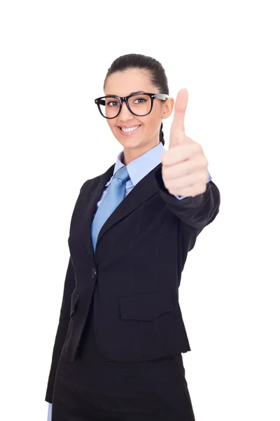 Bizneswoman dając kciuki w górę — Zdjęcie stockowe