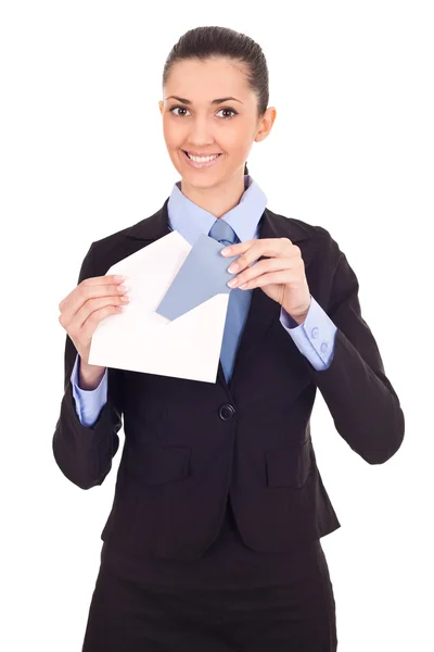 Business person with letter — Stock Photo, Image