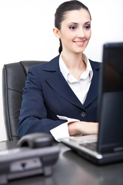 Smiling woman in chancellery — Stock Photo, Image