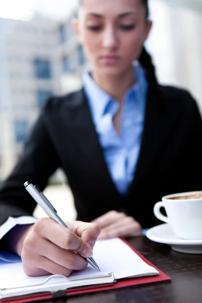 Businesswoman working on pause — Stock Photo, Image