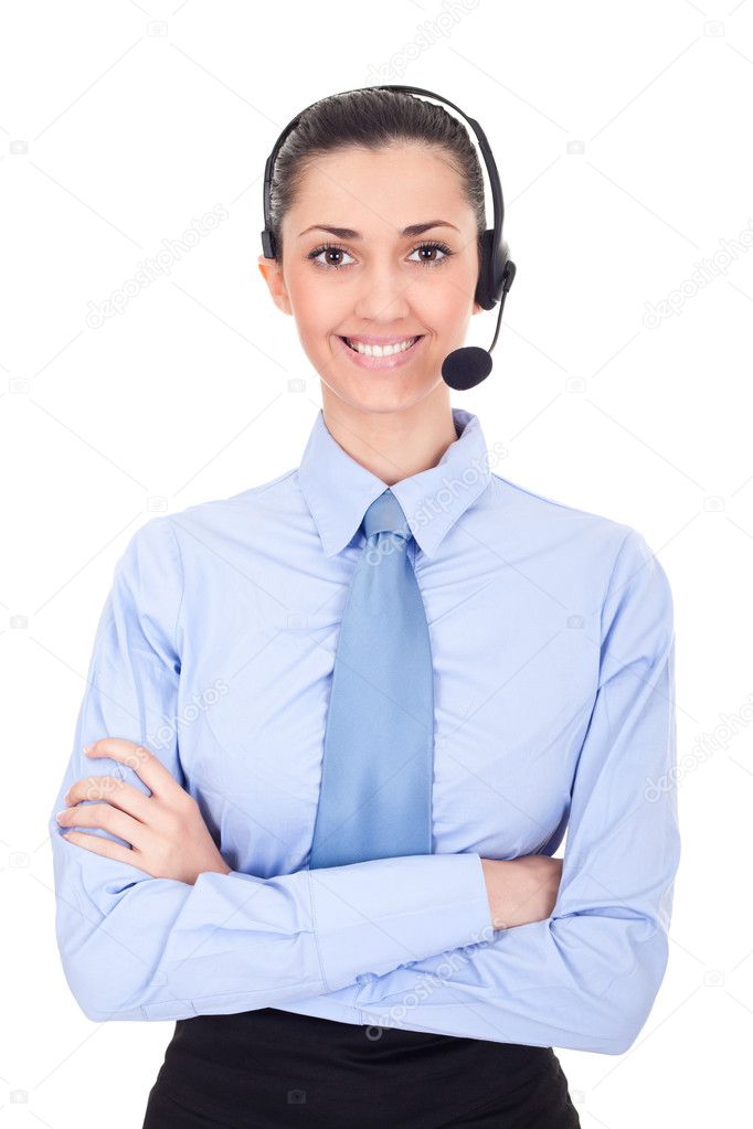 Phone operator in headset