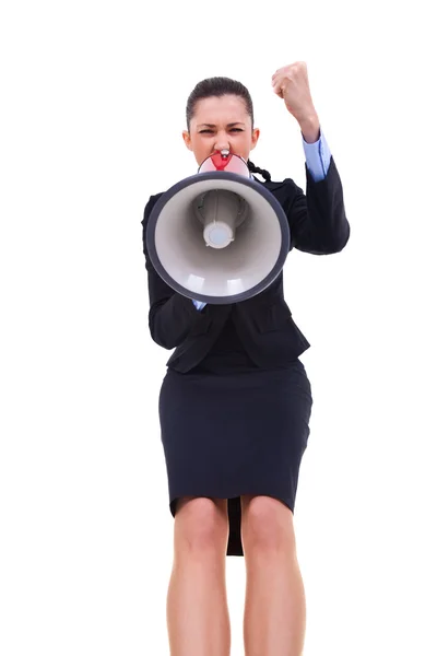 Angry boss with megaphone — Stock Photo, Image