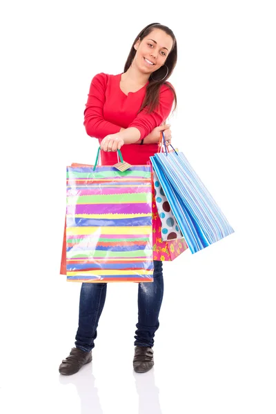 Sorrindo menina de compras — Fotografia de Stock