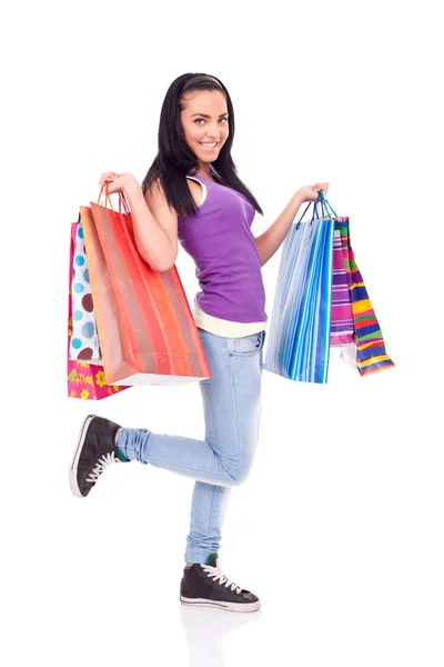 Happy shopping girl — Stock Photo, Image