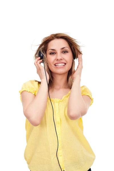 Girl listening music — Stock Photo, Image