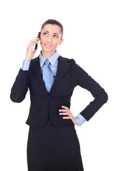 Femme d'affaires parlant sur téléphone portable — Photo