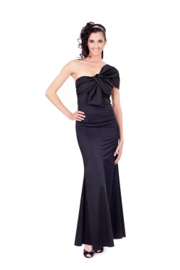 Young lady in evening dress, clipart