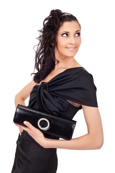 Mulher elegante com bolsa — Fotografia de Stock