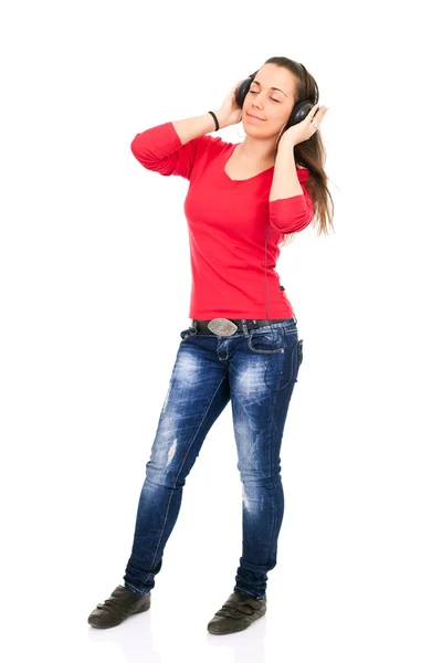 Girl relaxing with music — Stock Photo, Image