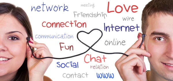 Comunicazione moderna, amore online — Foto Stock