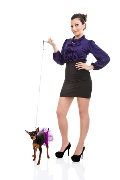 Sexy dog lady — Stock Photo, Image
