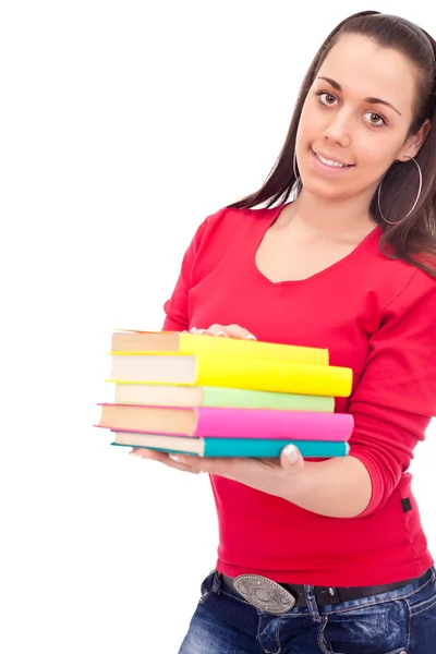 Diáklány könyvekkel — Stock Fotó