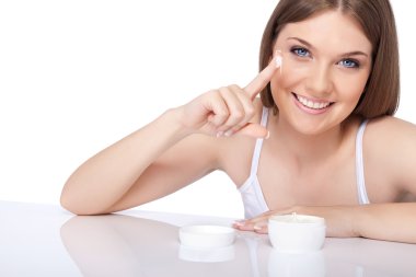 Woman with cream clipart