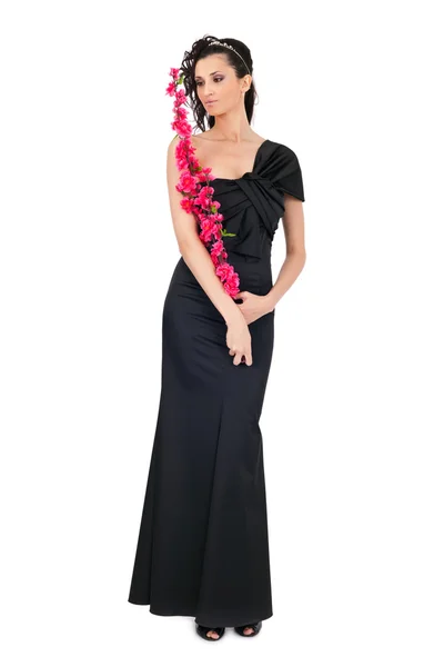 Vacker kvinna i cocktail klänning — Stockfoto