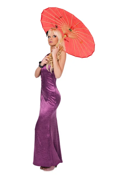 Kobieta moda z parasolka — Zdjęcie stockowe