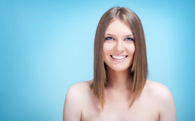 Blond woman smiling clipart