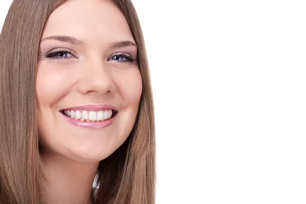 Vrouw met grote glimlach — Stockfoto