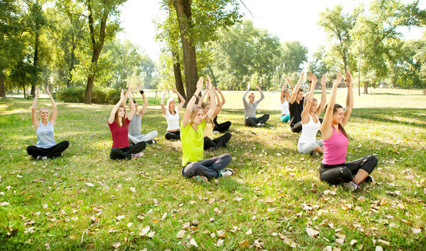 Yoga in park