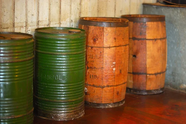 stock image Barrels and tins