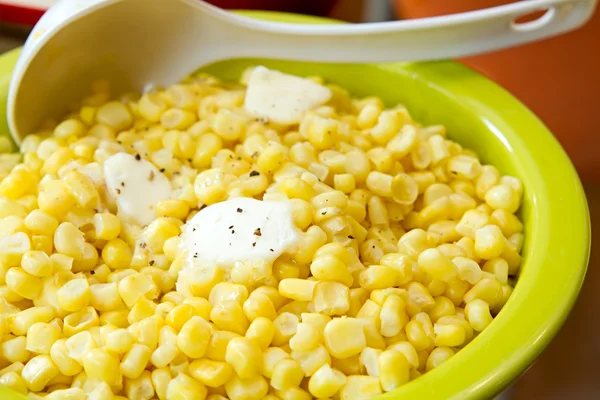 stock image Sweet Corn with Melted Butter and Cracked Pepper