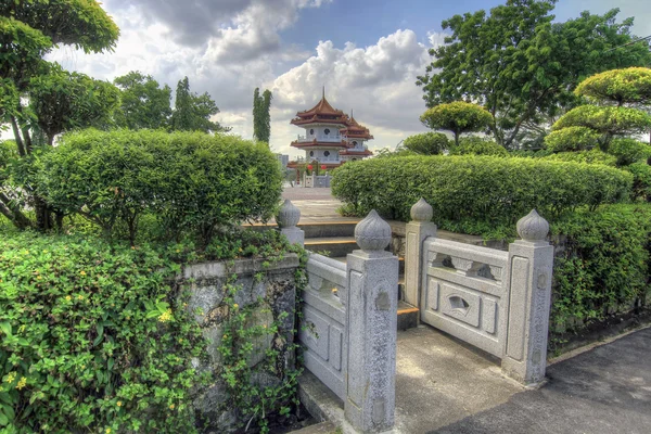 Čtvercový vchod v čínské zahradě — Stock fotografie