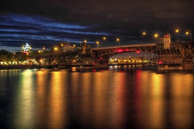 Burnside Bridge across Willamette River Portland Oregon clipart