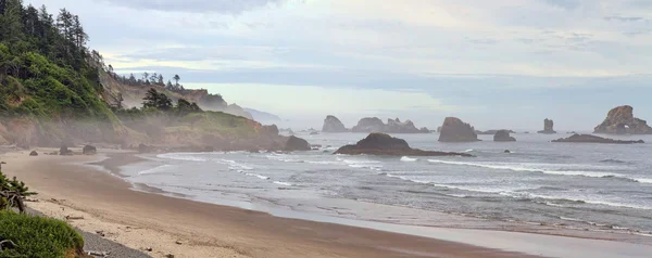 Indian Beach en Ecola State Park Oregon Panorama — Foto de Stock