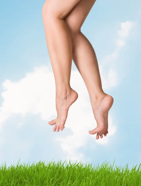 Sexy and smooth woman legs — Stock Photo, Image