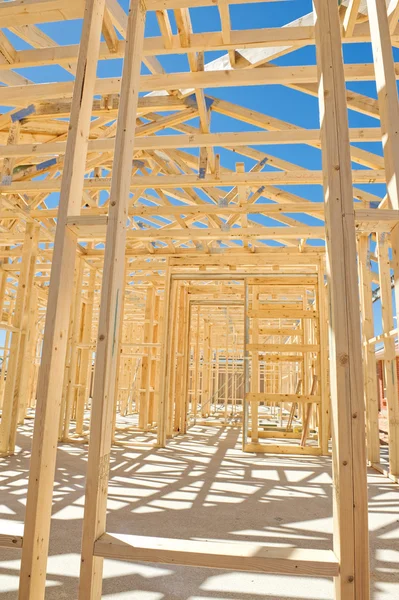 Nieuwe woningbouw framing — Stockfoto