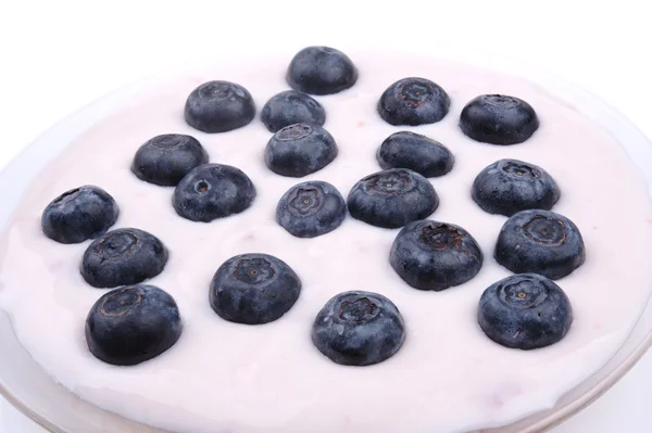 stock image Blueberries with yoghurt