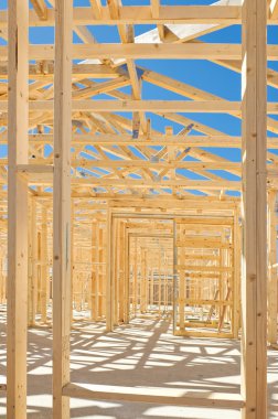 New home construction framing clipart