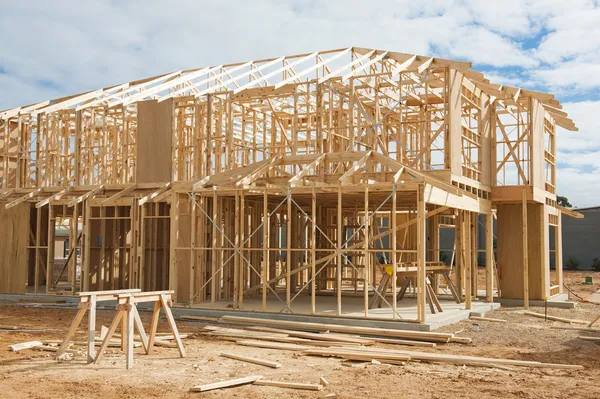 Nuevo marco de construcción de viviendas. — Foto de Stock