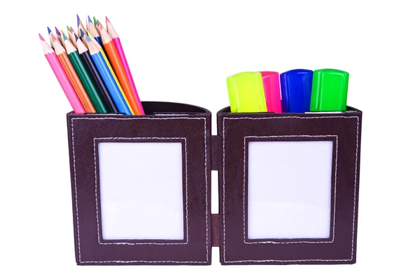 Lápis e marcadores de cor — Fotografia de Stock
