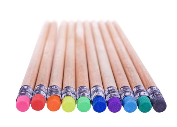 Bleistifte mit Radiergummi — Stockfoto