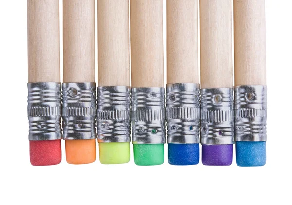 Ołówki z gumkami — Zdjęcie stockowe